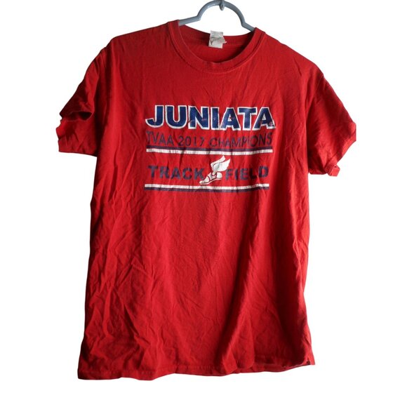 Gildan Other - Red Gildan Graphic T Shirt Sz M  Juniata Track Field 2017 Champions Cotton